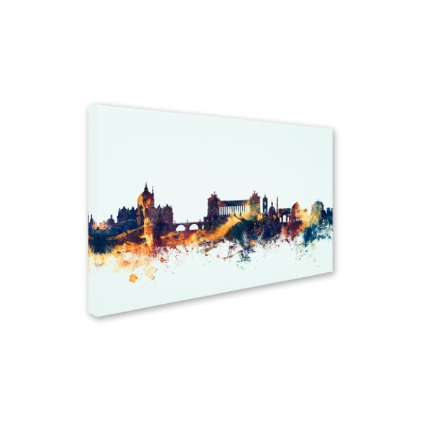 Michael Tompsett 'Rome Italy Skyline Blue' Canvas Art,22x32